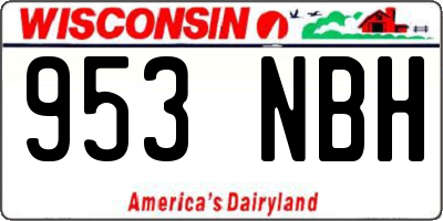 WI license plate 953NBH