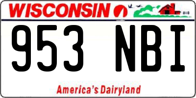 WI license plate 953NBI