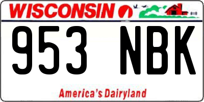 WI license plate 953NBK