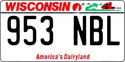 WI license plate 953NBL