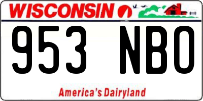 WI license plate 953NBO