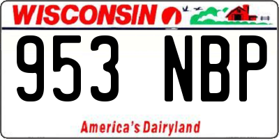 WI license plate 953NBP