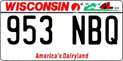 WI license plate 953NBQ