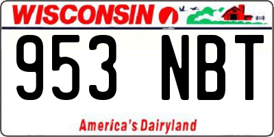 WI license plate 953NBT