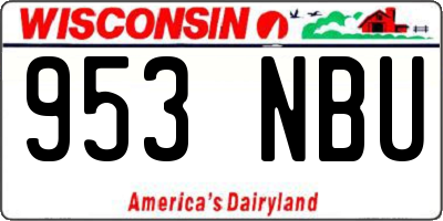 WI license plate 953NBU