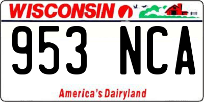 WI license plate 953NCA