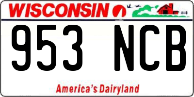 WI license plate 953NCB