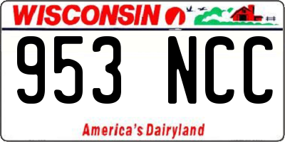 WI license plate 953NCC
