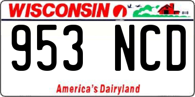 WI license plate 953NCD