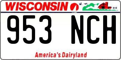 WI license plate 953NCH