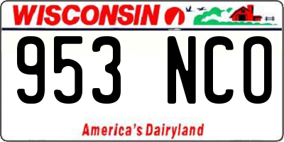 WI license plate 953NCO