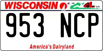 WI license plate 953NCP