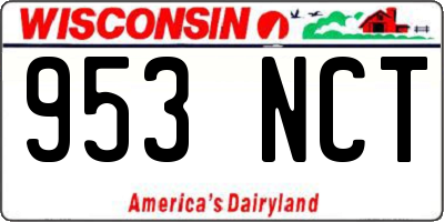 WI license plate 953NCT