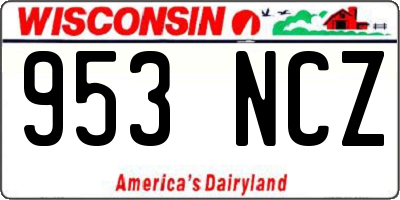 WI license plate 953NCZ