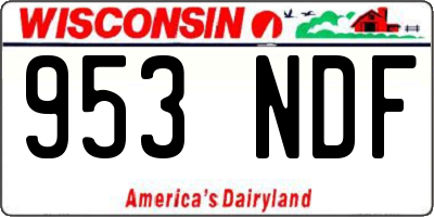 WI license plate 953NDF