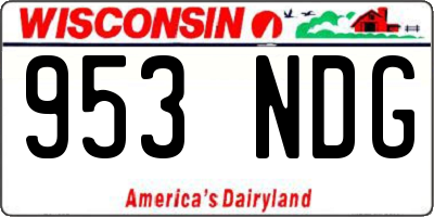 WI license plate 953NDG