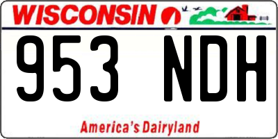 WI license plate 953NDH