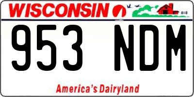 WI license plate 953NDM