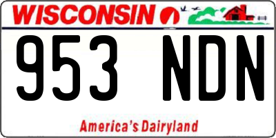 WI license plate 953NDN