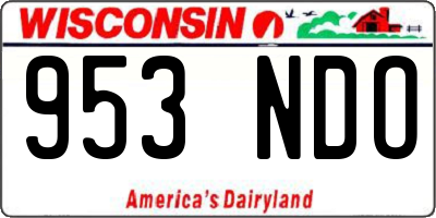 WI license plate 953NDO