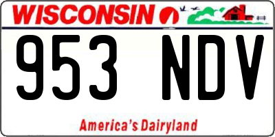 WI license plate 953NDV