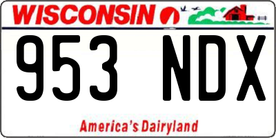 WI license plate 953NDX