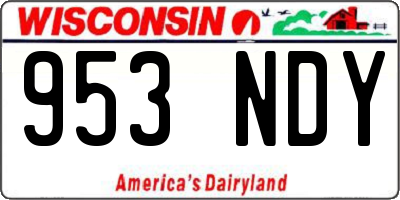 WI license plate 953NDY