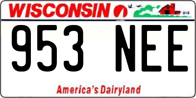 WI license plate 953NEE