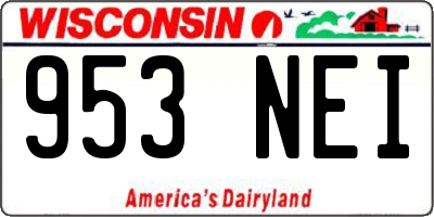 WI license plate 953NEI