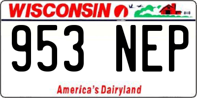 WI license plate 953NEP