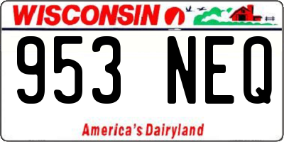WI license plate 953NEQ