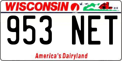 WI license plate 953NET