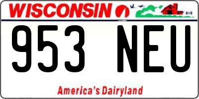 WI license plate 953NEU