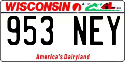 WI license plate 953NEY