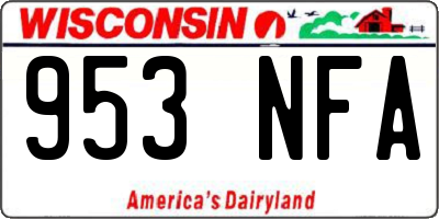 WI license plate 953NFA