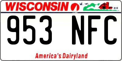 WI license plate 953NFC