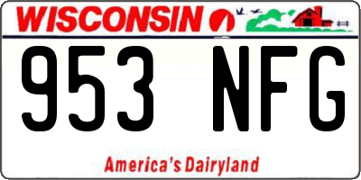 WI license plate 953NFG