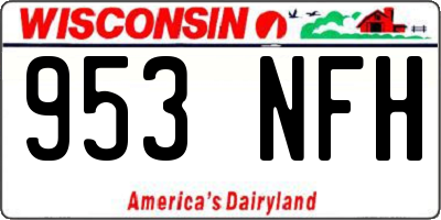 WI license plate 953NFH