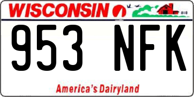 WI license plate 953NFK