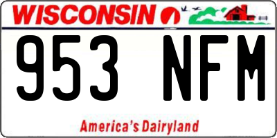 WI license plate 953NFM