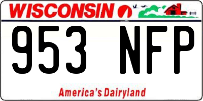 WI license plate 953NFP