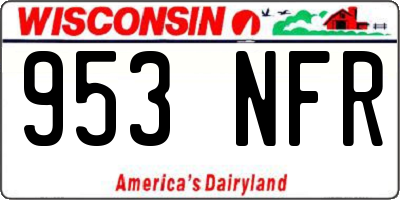 WI license plate 953NFR