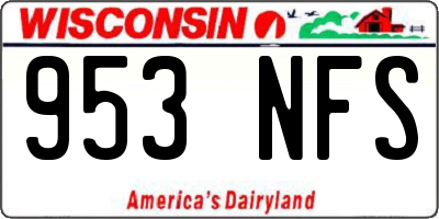 WI license plate 953NFS