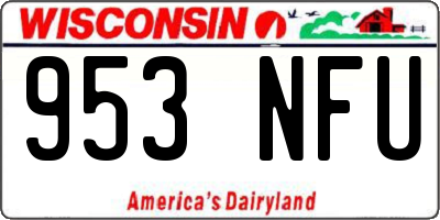 WI license plate 953NFU