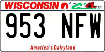 WI license plate 953NFW