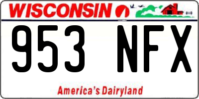 WI license plate 953NFX