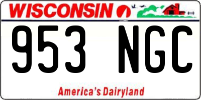 WI license plate 953NGC