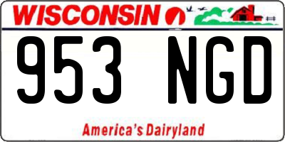 WI license plate 953NGD