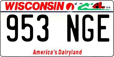 WI license plate 953NGE