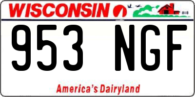 WI license plate 953NGF